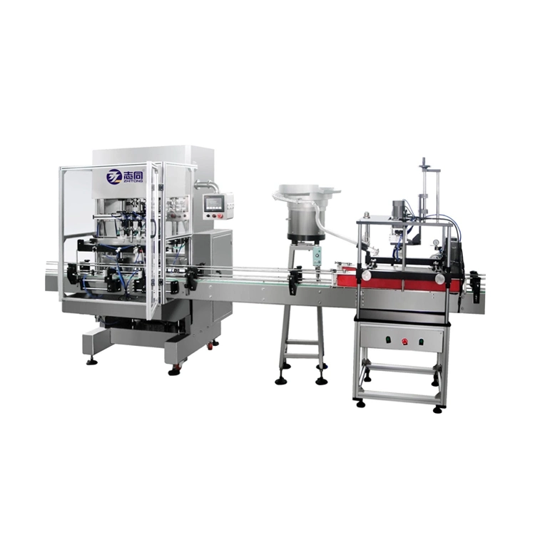 Automatic 4 Head Filling Machine+Cap Screwing Machine