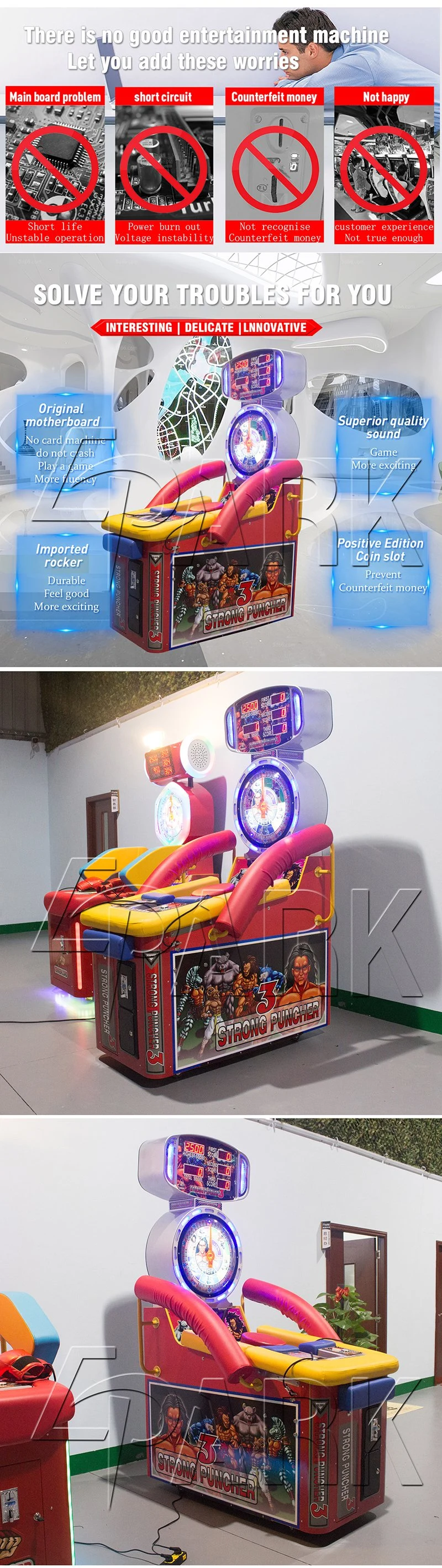 Indoor Sport Game Machine Strong Puncher Boxing Game Machine Coin Operated Game Machine