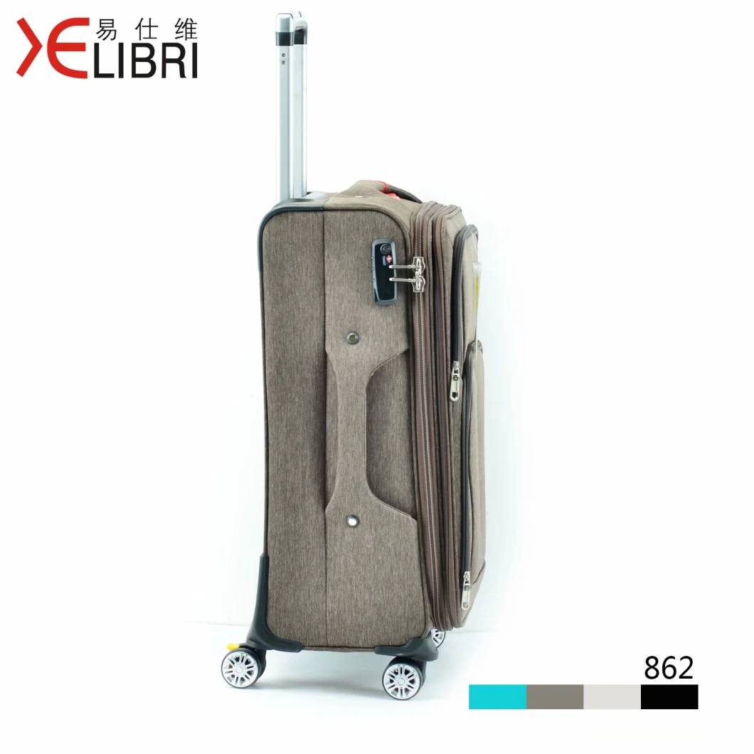 2020 Soft Double Zip Nylon Spinner Wheels Luggage with Brake