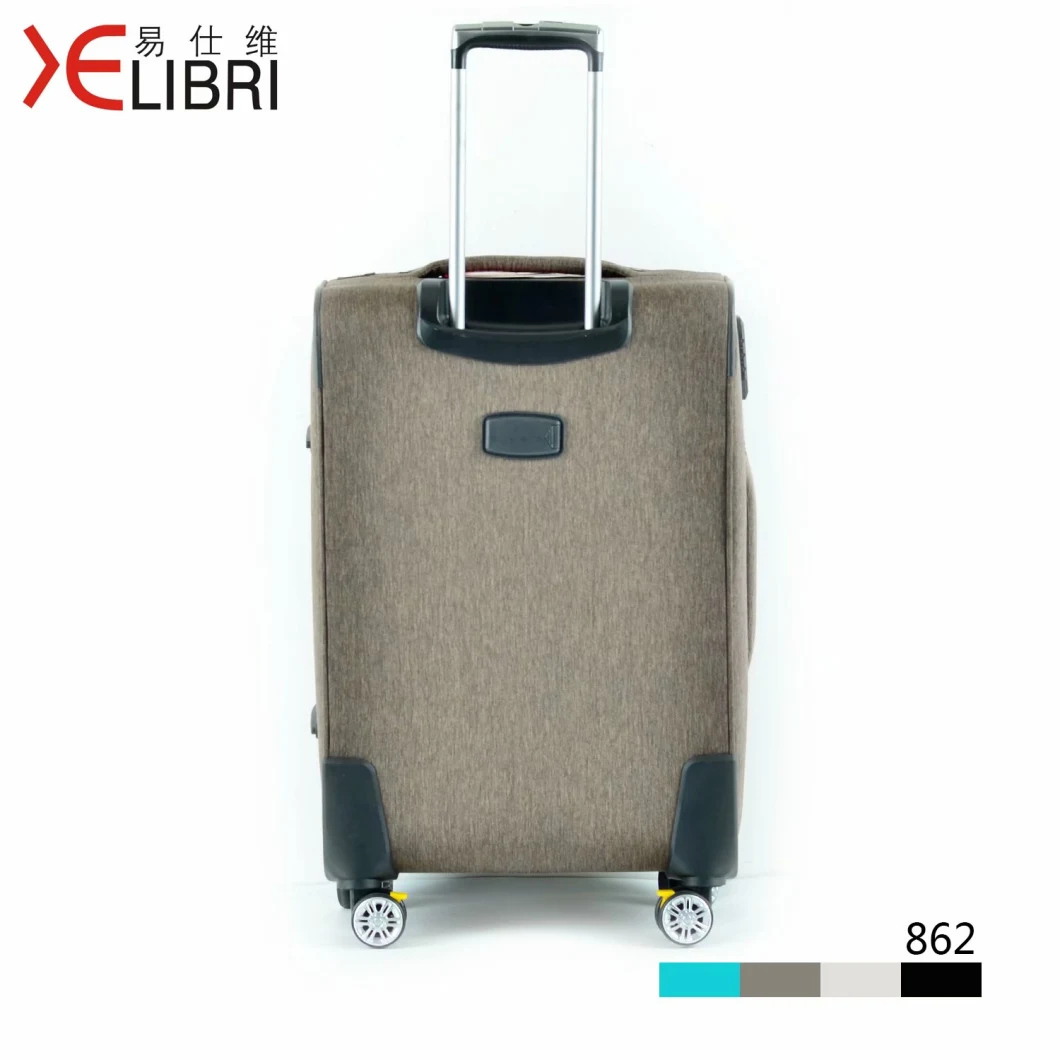 2020 Soft Double Zip Nylon Spinner Wheels Luggage with Brake