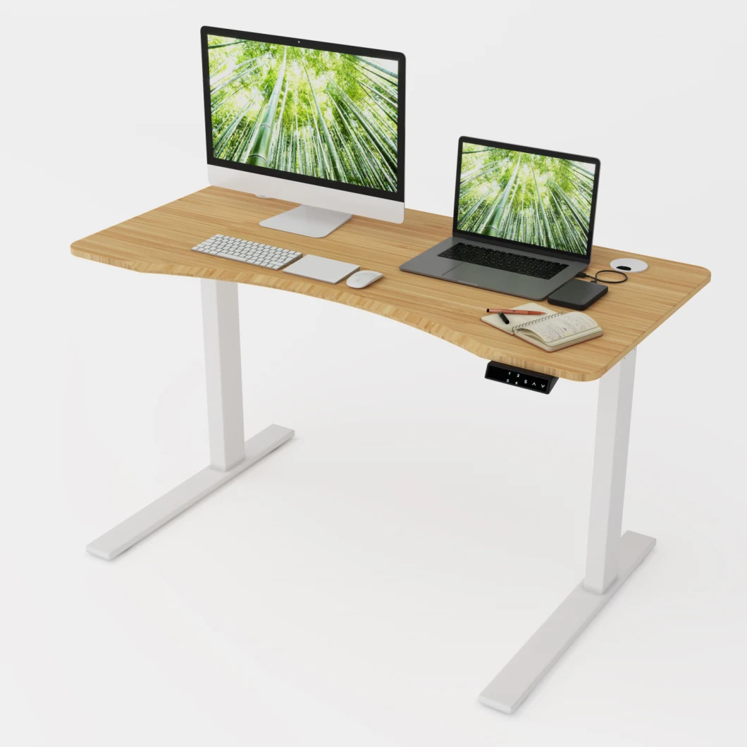 Rectangular Carbonized Bamboo Tabletop for Adjustable Height Sit Stand Desk