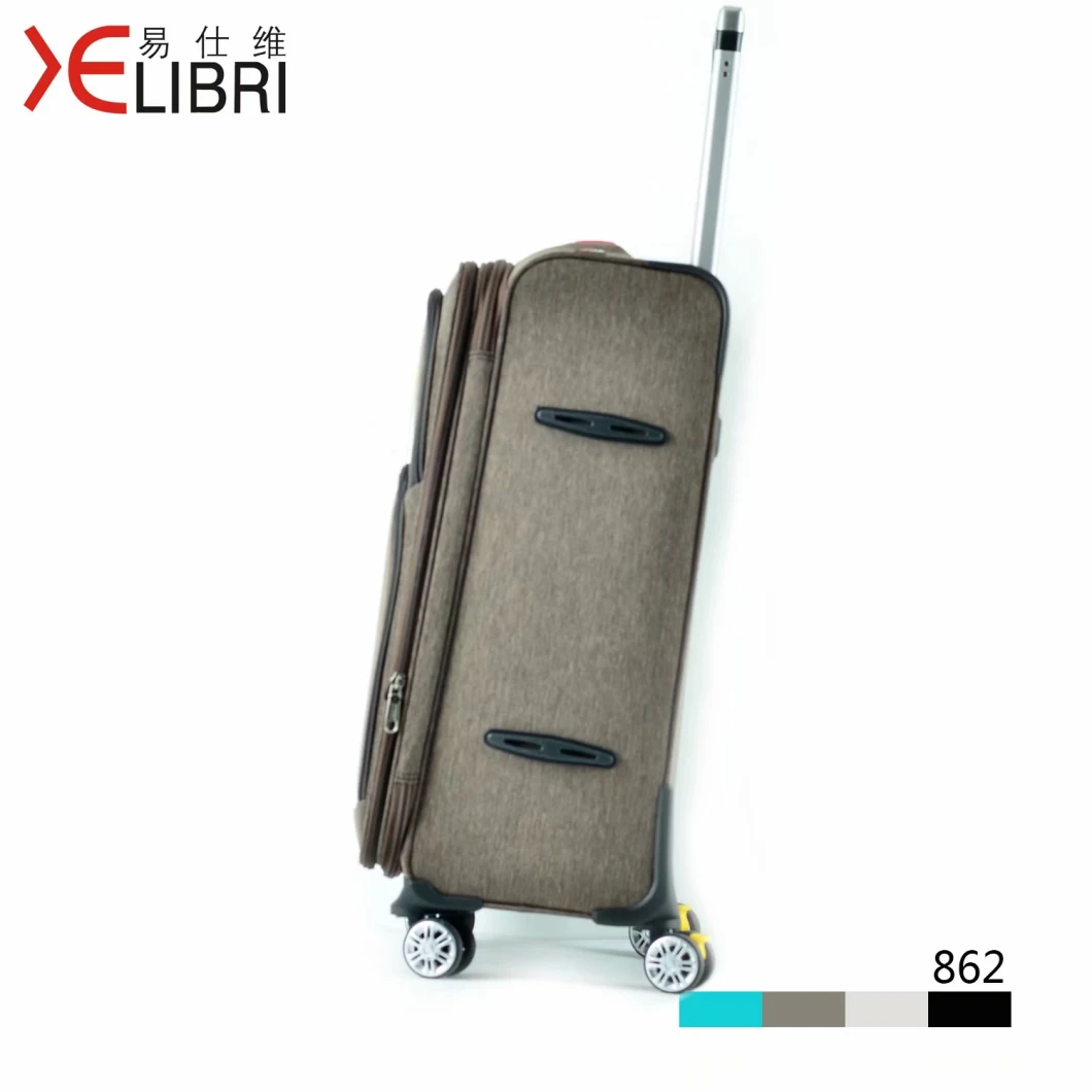 2020 Soft Double Zip Nylon Spinner Wheels Luggage with Brake