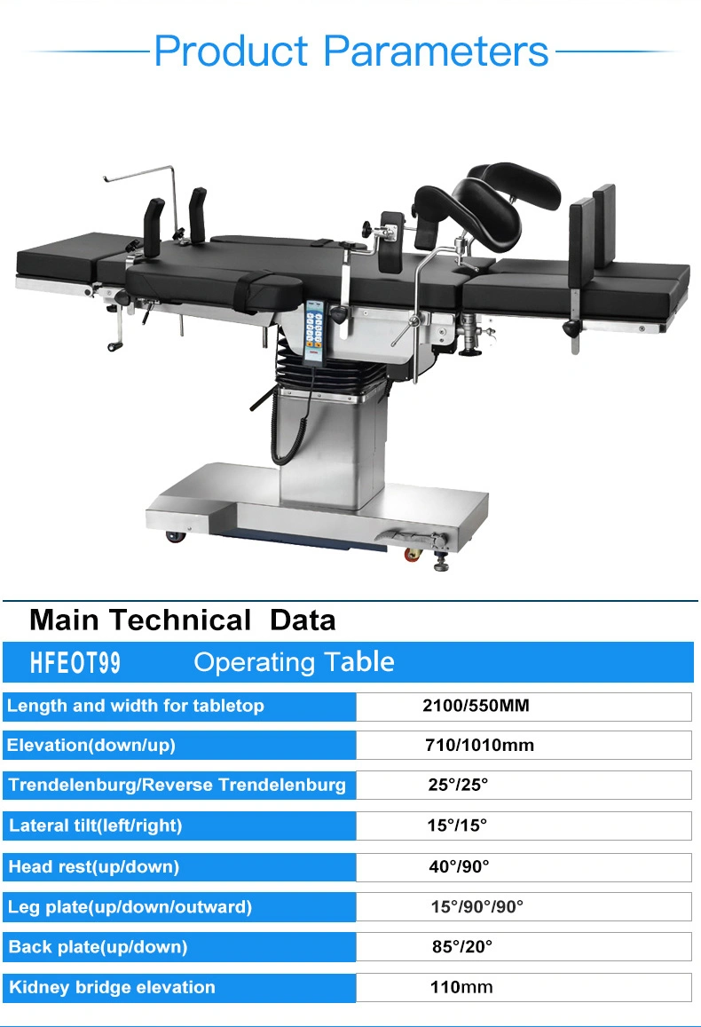 Stainless Steel Adjustable Medical Devices Electric Surgical Operating Table (HFEOT99)