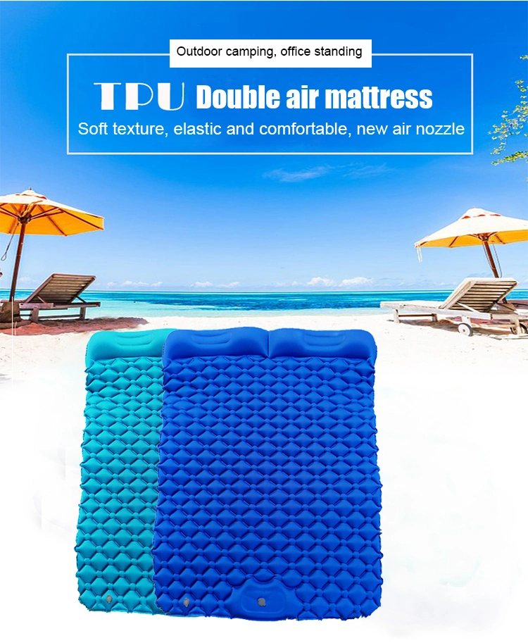 Outdoor Camping Mattress Inflatable Sleeping Pad Mat with Pillow