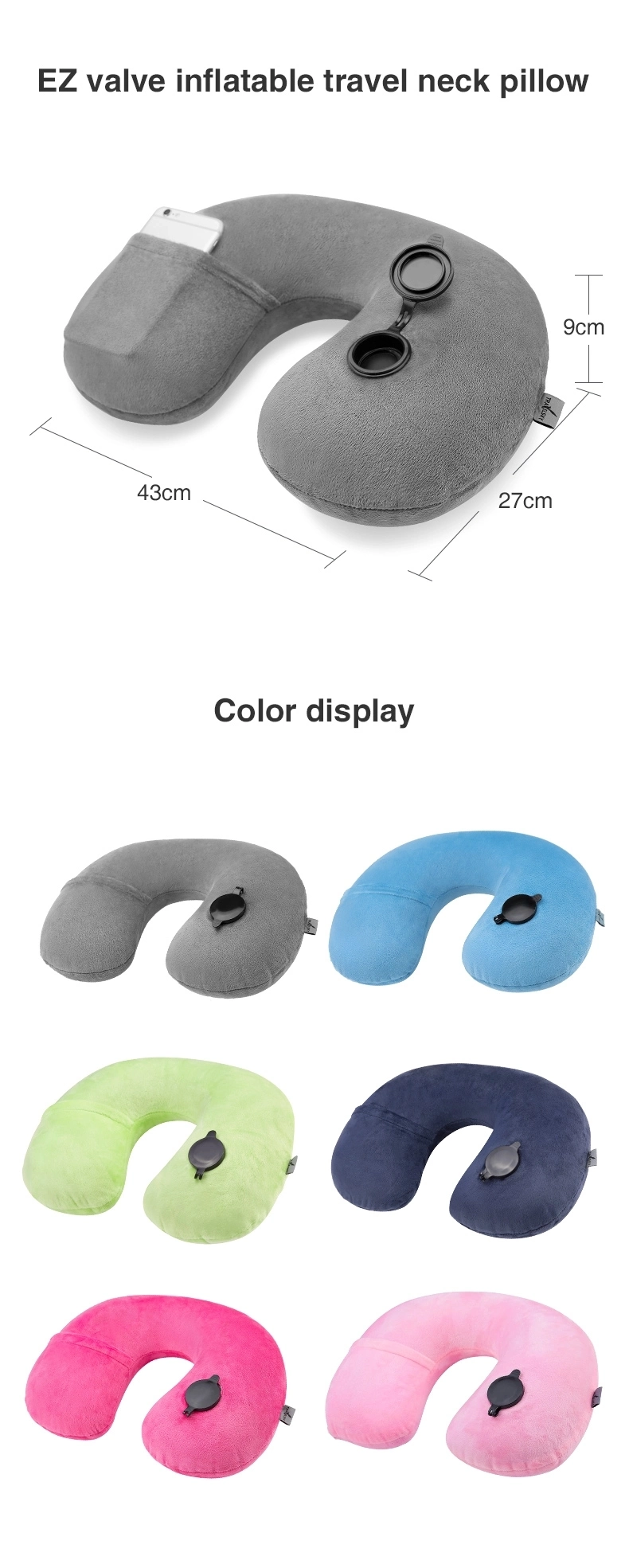 Neck Support Air Camping Inflatable Neck Pillow