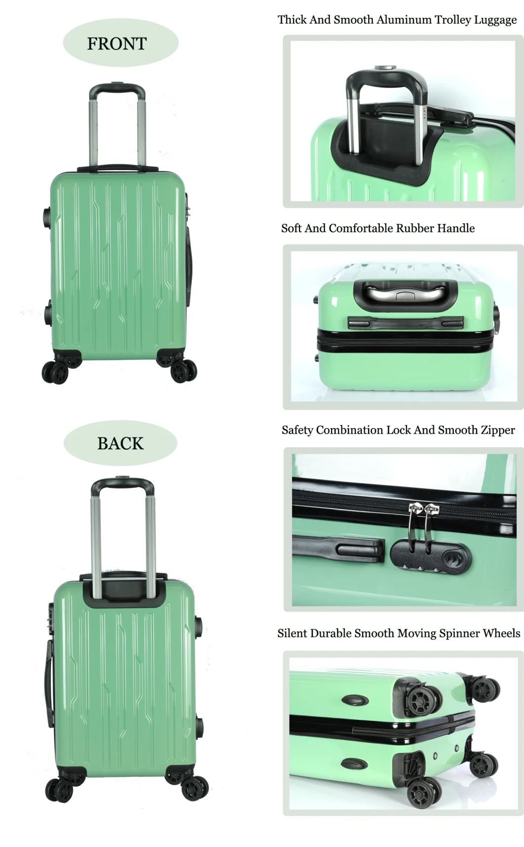 2020 Fashion Rolling Luggage Suitcase PC Luggage Set 4 Wheel Travel Luggage Organizer Bag Set