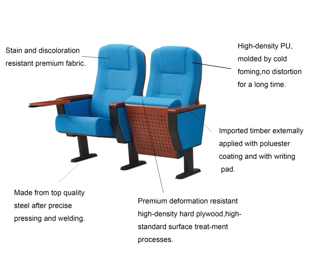 University School Theater Auditorium Seating Chair with Writing Desk (KL-818)