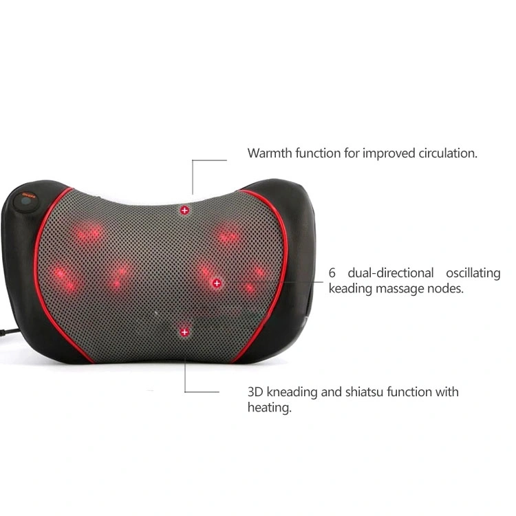 Hot Sales Almohada De Masaje Electric Shiatsu Waist Knead Neck Massage Pillow with Heating