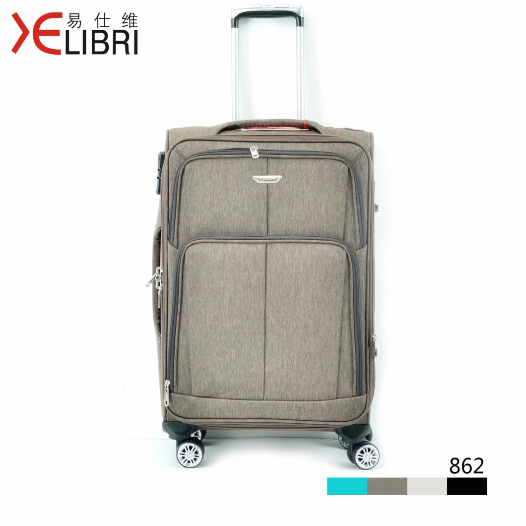 2020 Soft Double Zip Nylon Spinner Wheels Luggage with Brake