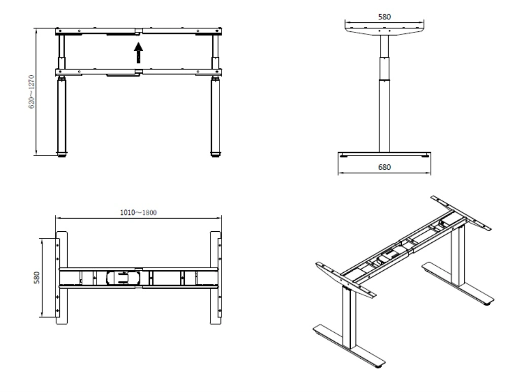 Motorized Adjustable Height Table Legs Sit Standing Desks