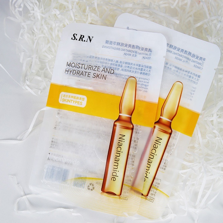 Customized Pure Silk Face Mask Nicotinamide Ampoules Serum Brightening Facial Mask of Serum