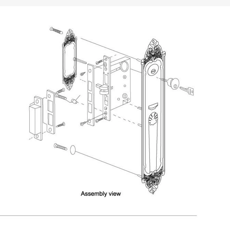 Mortise Handle Door Lock Brass Plate Chrome Door Handle Sets Door Knob Handle