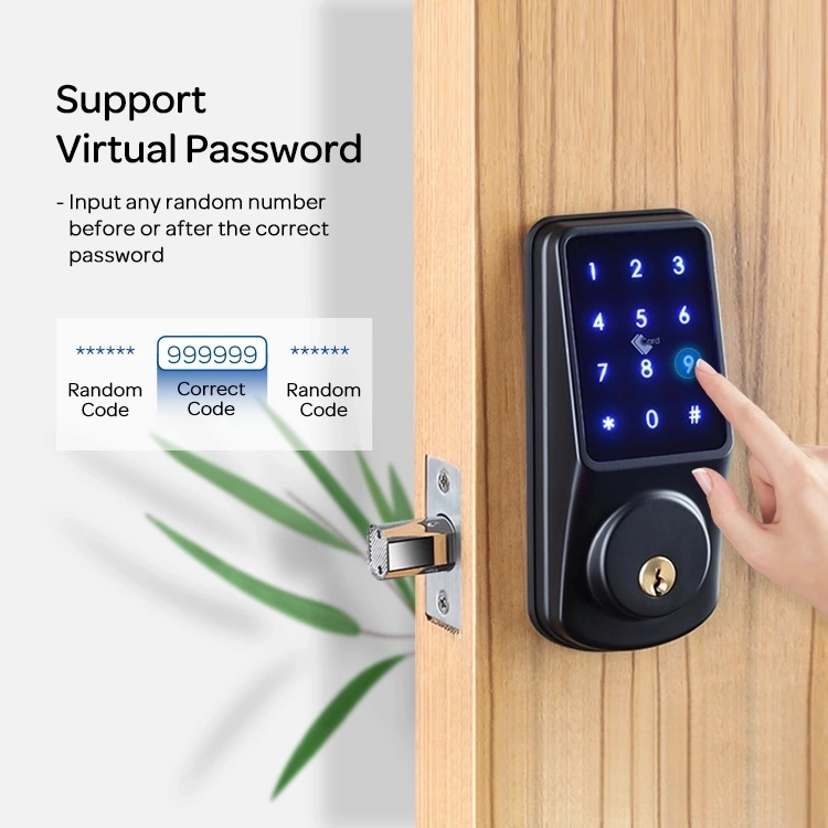 Newsky Cerraduras WiFi Keyless Remote Control Single Cylinder Deadbolt Tuya Smart Lock Digital Door Lock