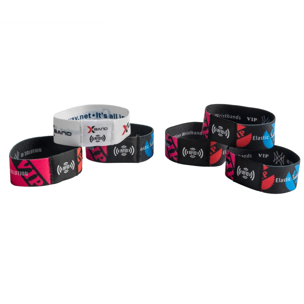 Security Lock Custom Machine Weaving Brand Logo Fabric Festival Woven Wristband for Promotional Gifts