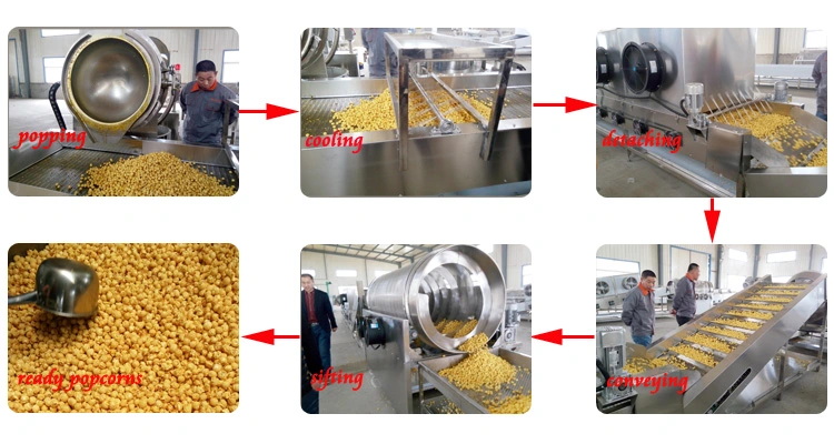 Industrial Automatic Flavored Popcorn Commercial Machine Electromagnetic Popcorn Machine LPG Popcorn Production Machinery