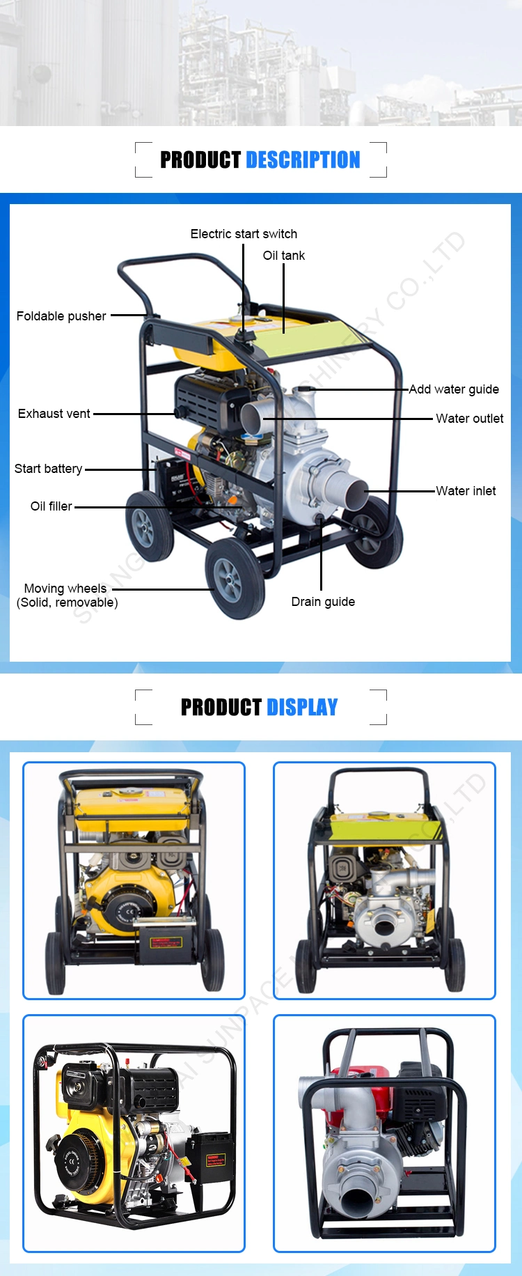 Small 2 Inch 3 Inch 4 Inch 6 Inch Diesel Water Pump