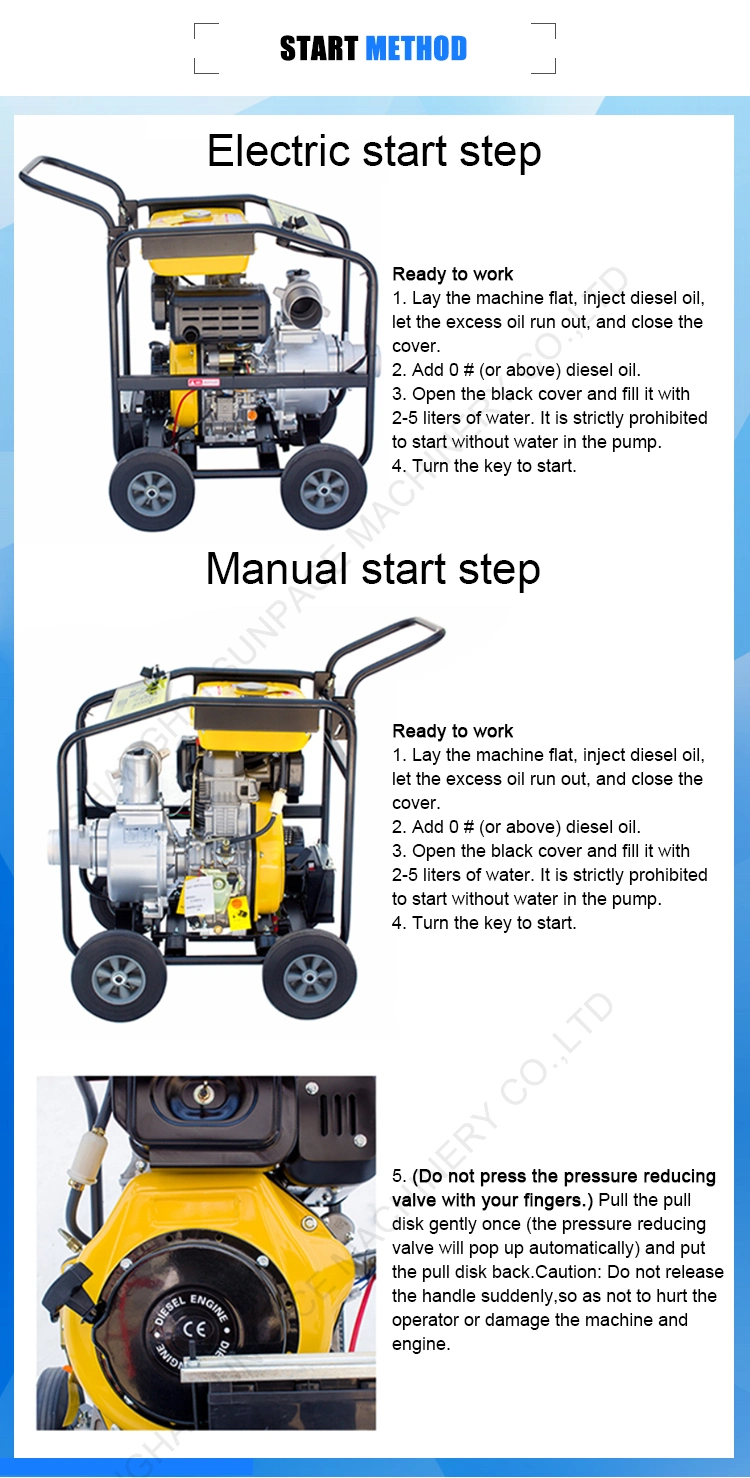 Small 2 Inch 3 Inch 4 Inch 6 Inch Diesel Water Pump