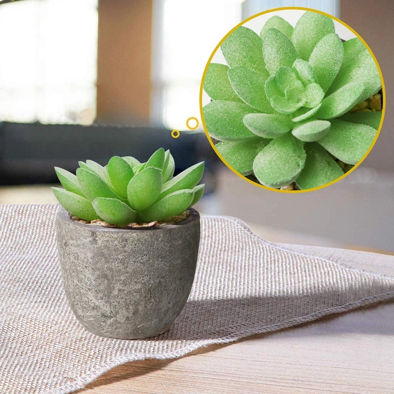 Artificial Succulent, 4PCS Decorative Fake Plants, Faux Succulent Plants with Pots for Indoors Decorative