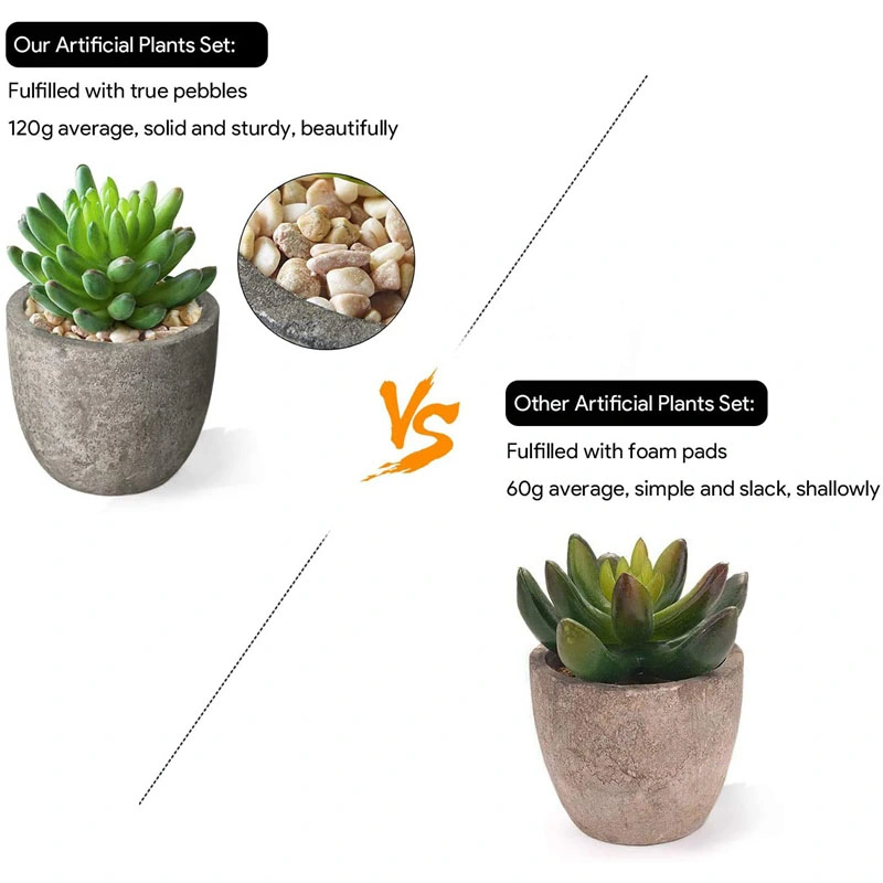 Artificial Succulent, 4PCS Decorative Fake Plants, Faux Succulent Plants with Pots for Indoors Decorative