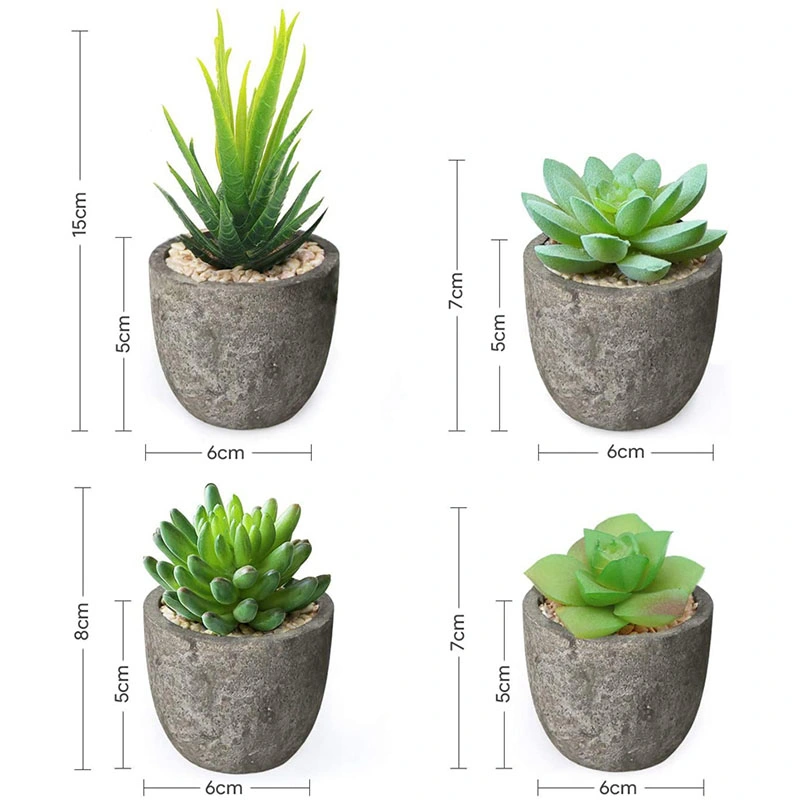 Artificial Succulent, 4PCS Decorative Fake Plants, Faux Succulent Plants with Pots for Indoors Decorative