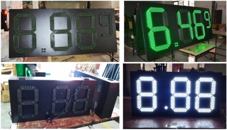 White Gas Station LED Price Billboard Petrol LED Signs Digital LED Screen with Remote Control