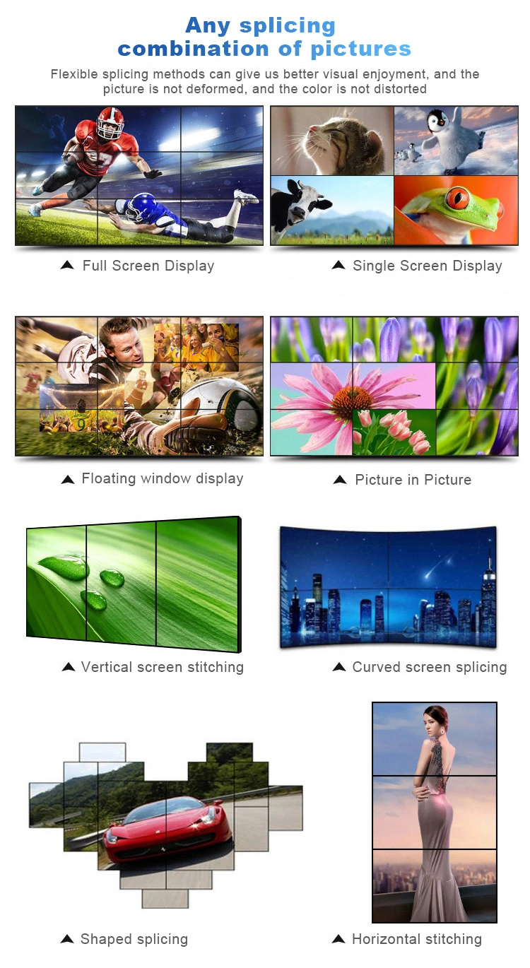 Indoor Digital Signage Wall Information Center Video Wall Display 2X2 3X3 Video Wall