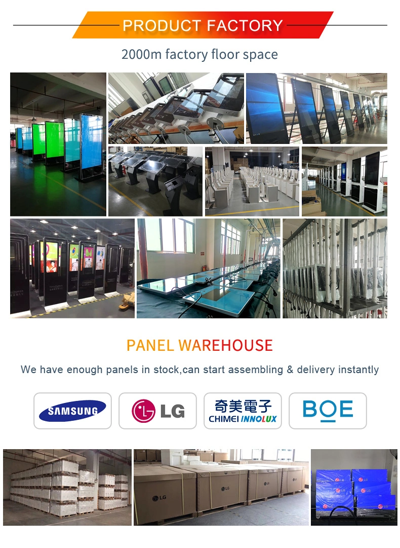 LCD Video Wall Mounted Touch-Screen Advertising Display with WiFi Tablet for LCD Displays Custom Kiosk