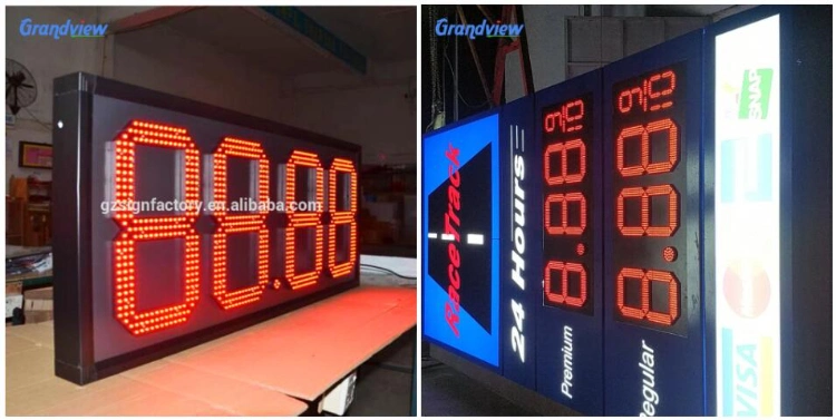 White Gas Station LED Price Billboard Petrol LED Signs Digital LED Screen with Remote Control