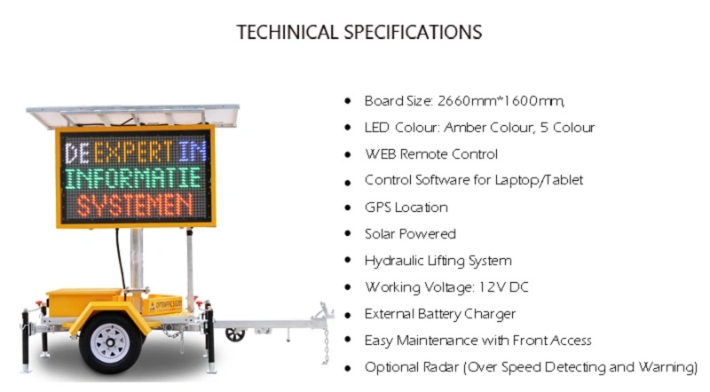 Outdoor Solar Mobile Ads Boards Road Vms Message Signs LED Displays