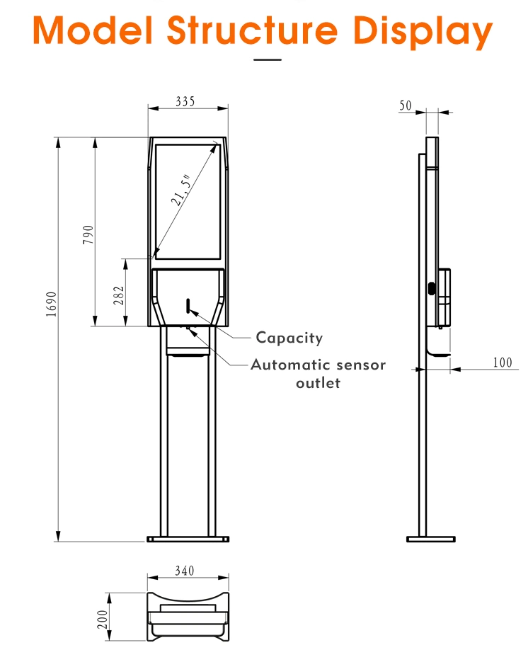 Floor Stands Digital Signage Double Sided Display Wall Mounted Sanitizer Dispensers Hand Sanitizing Billboards