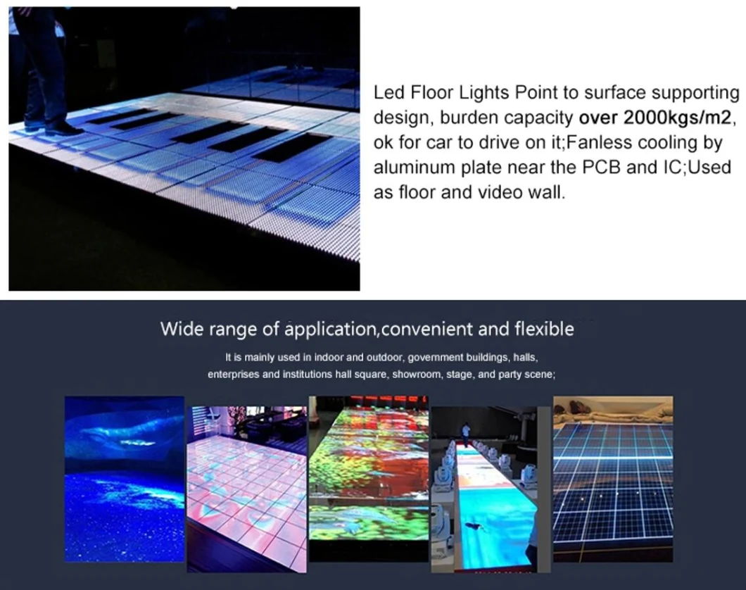 Indoor Outdoor Interactive LED Dance Floor Display for Stage Activites