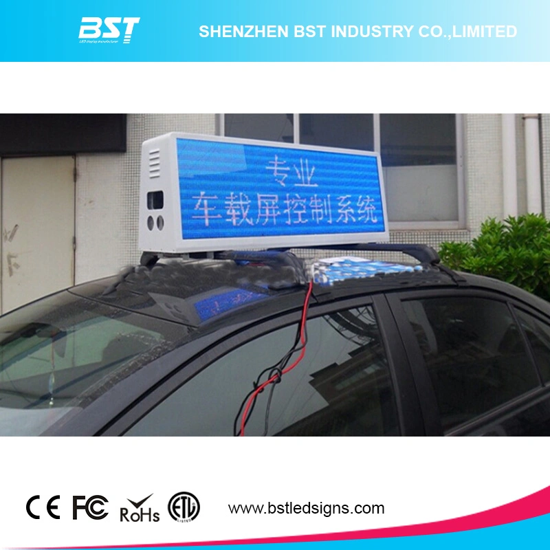 P5mm High Brightness Dual Face Full Color Taxi Top LED Screen for Advertising