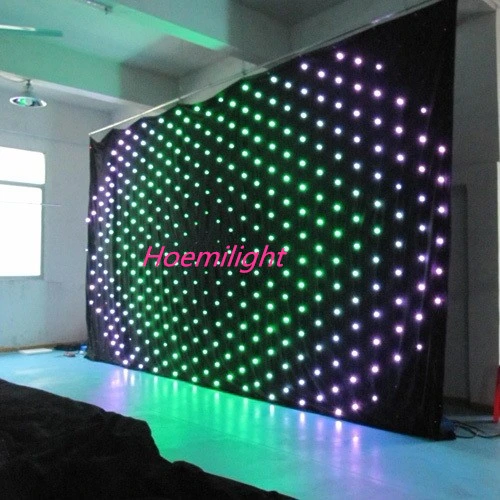 P18 3m*3m Full Color LED Vision Screen, LED Video Curtain for DJ Background, Wedding, Stage,