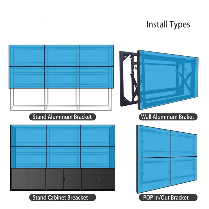 ultra narrow bezel LCD wall panel surveillance LED wall display