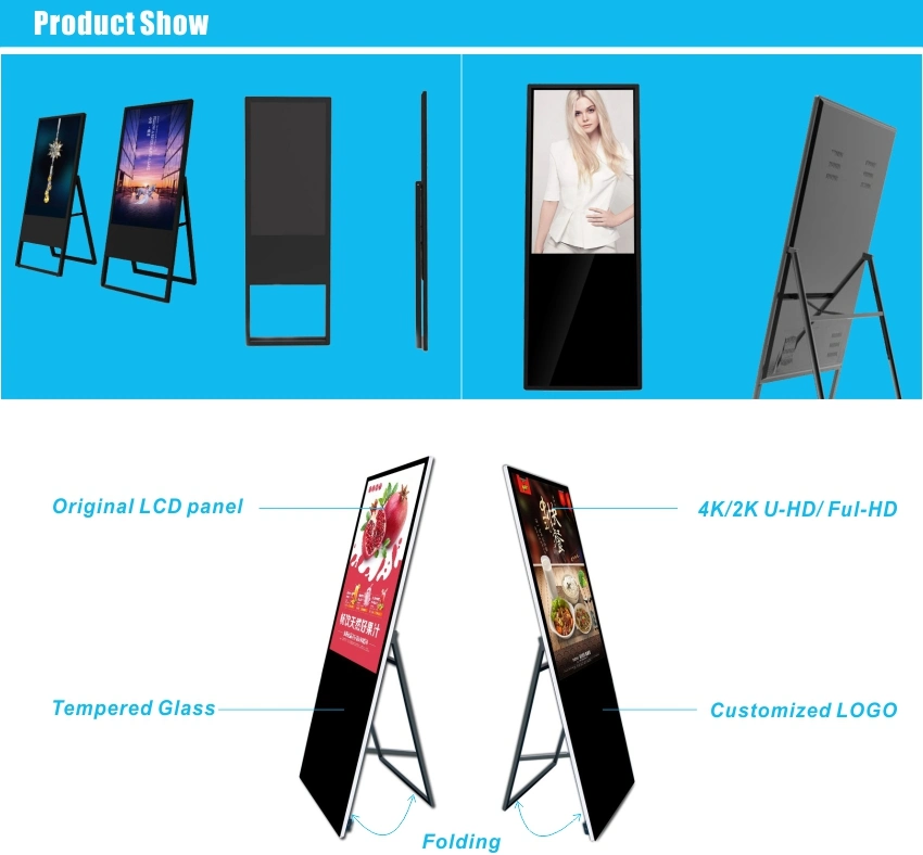 Portable LCD Ad Player Digital Signage Digital Display Advertising Poster