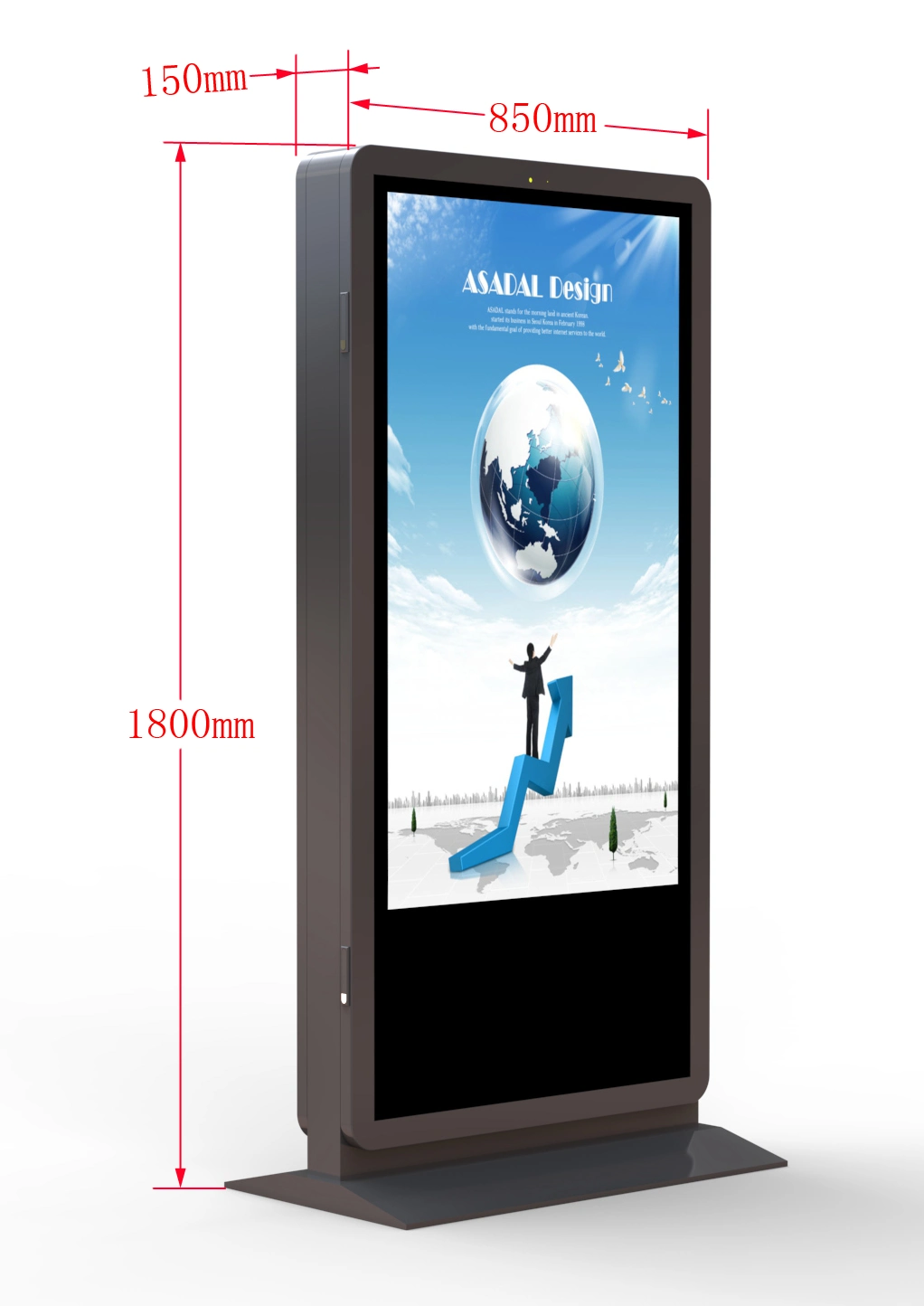 55 Inch High Brightness IP65 Wall Mounted Advertising Outdoor Advertising TV Waterproof LCD Totem