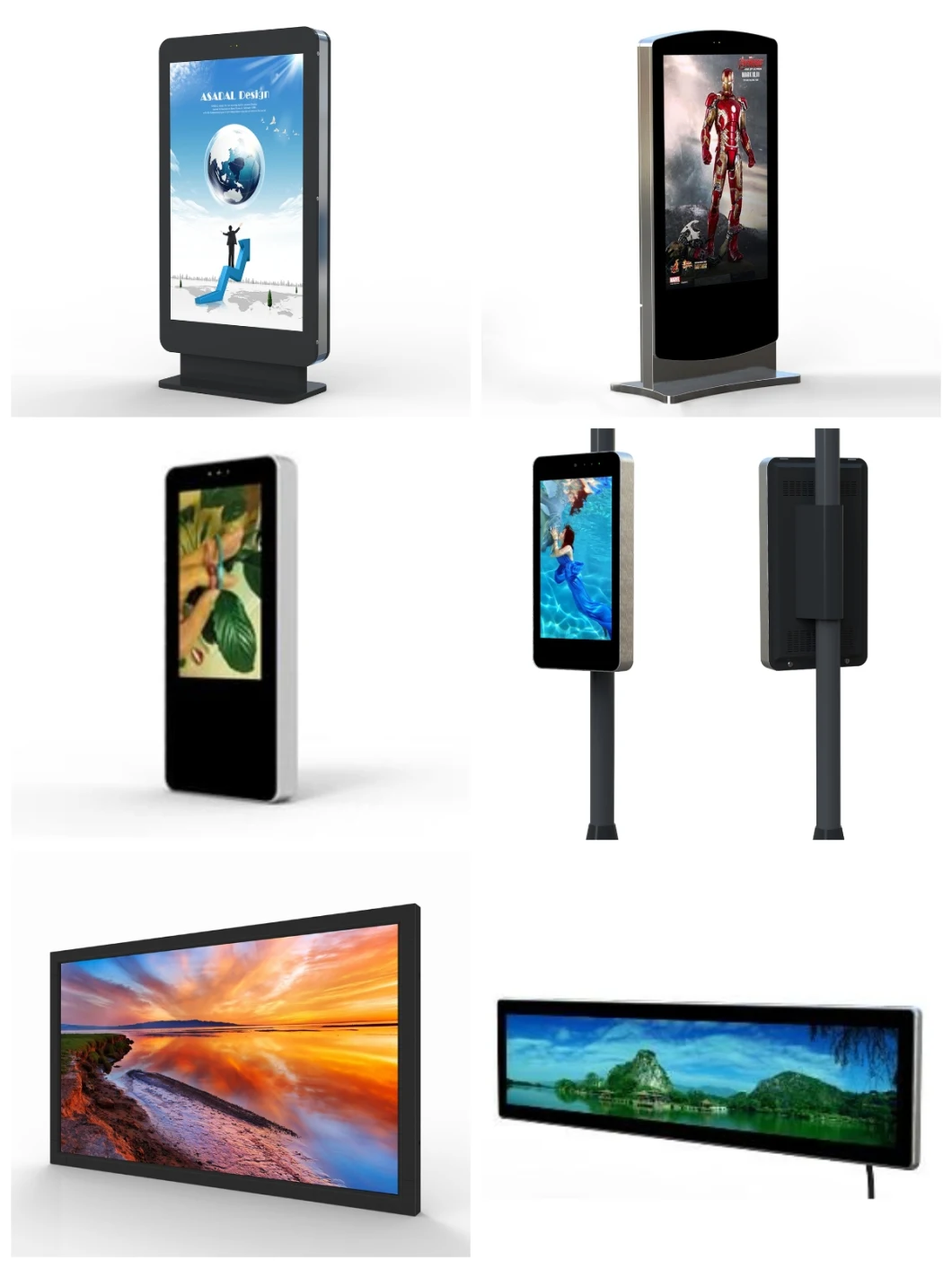 43inch Wall Mounted All in One PC Android or Windows Digital Signage LCD Displays