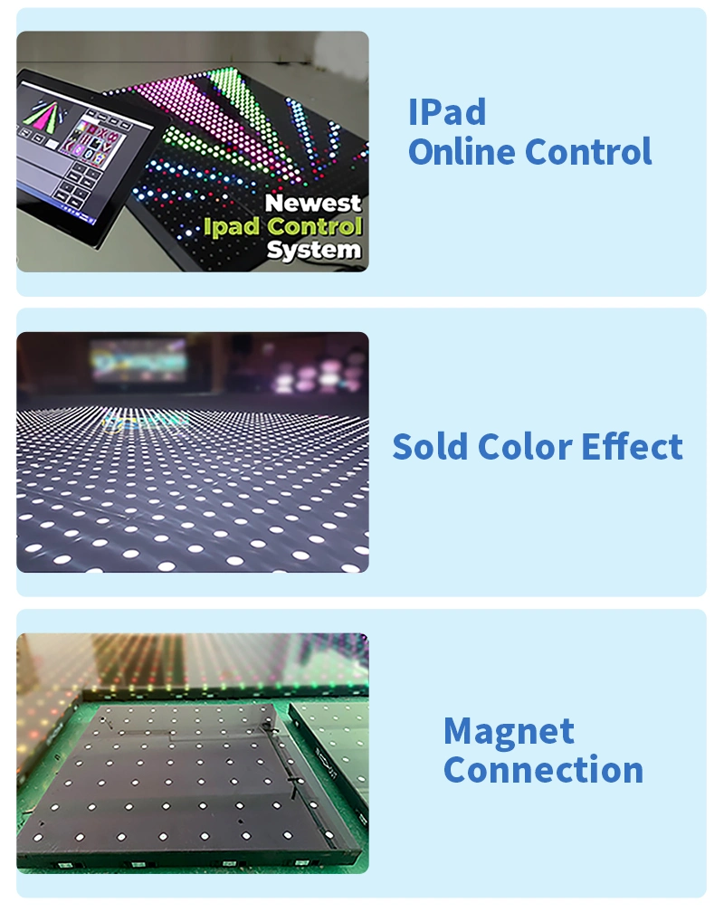 Wireless Magnetic Connection LED Video Laminate Dance Floor for Party Hire Equipment