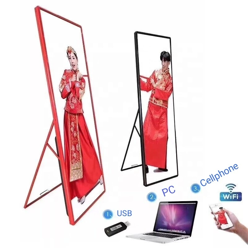 Full Color Standing Floor Indoor LED Advertising Screen P2.5 Poster LED Display