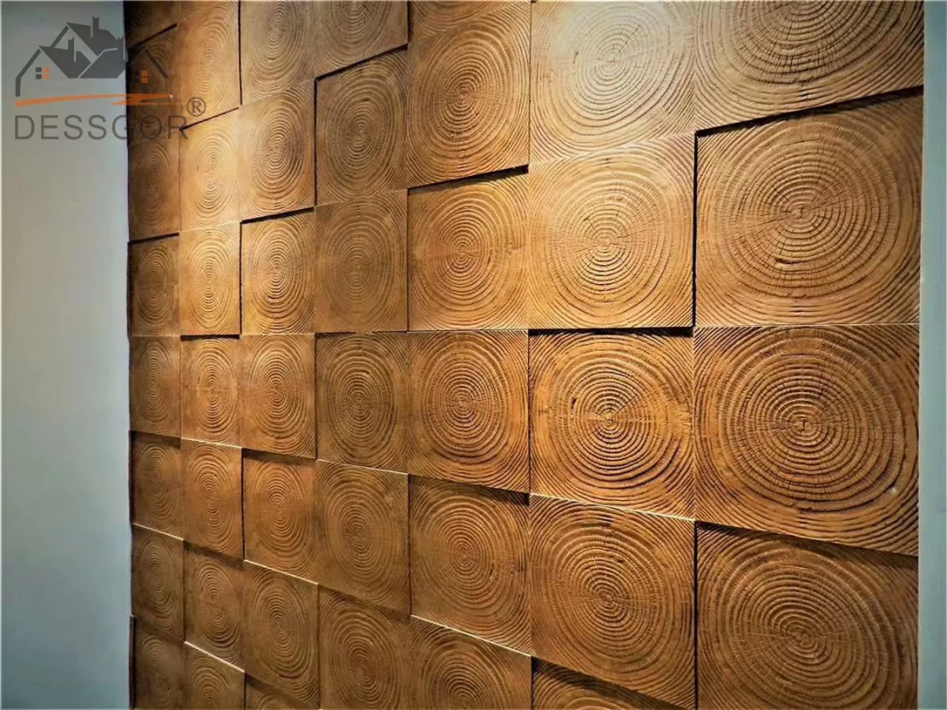 Polyurethane Tree Rings Faux Stone Wall Panels Wooden Grain Wall Panels