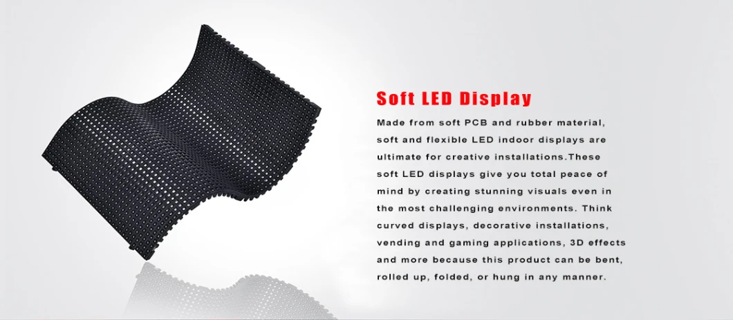 1920Hz Data Refresh Rate Long Life Span Full Color P3mm Indoor Flexible LED Screen