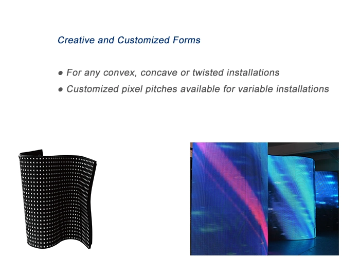 Light Weight P2.5 Soft Flexible LED Display for Archiving Irregular Shape Screens