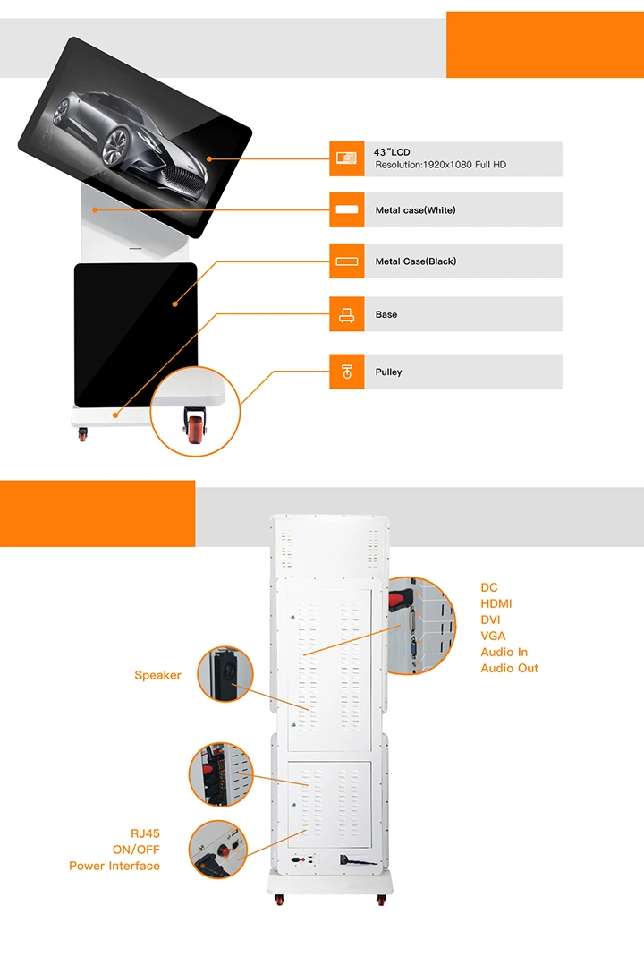 Rotatable LCD Display 55 Inch OEM Digital Signage Screen WiFi Advertising Screen LED Digital Signage