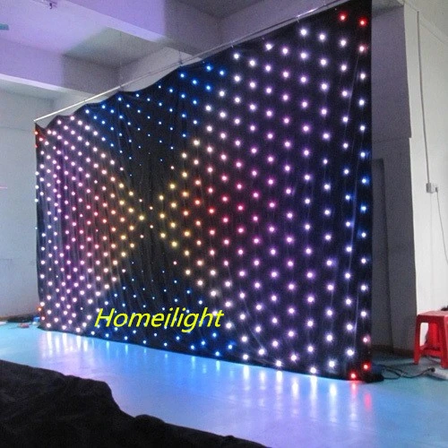 P18 3m*3m Full Color LED Vision Screen, LED Video Curtain for DJ Background, Wedding, Stage,