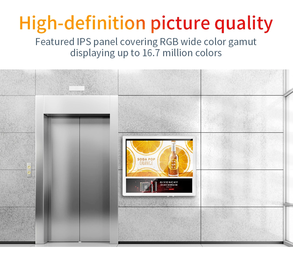 23 Inch Android WiFi Network Elevator Advertising Display Wall-Mounted LCD Advertising Player Digital Signage Displays