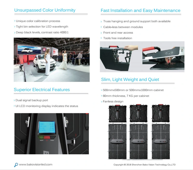 Indoor Stage Rental LED Display Screen Video Wall Panels P3.91 High Refresh Rate