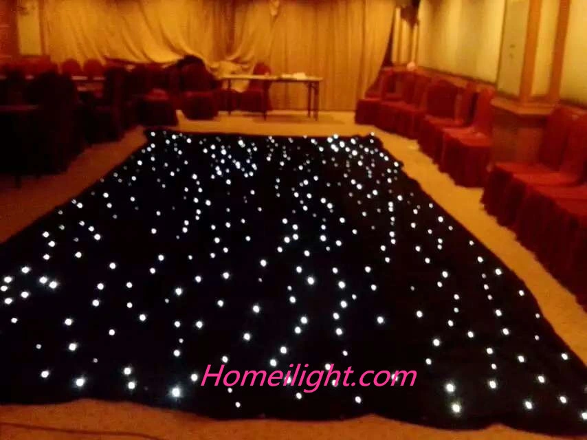 4*6m LED Lighted Stage Backdrop Curtain White LED Star Curtain