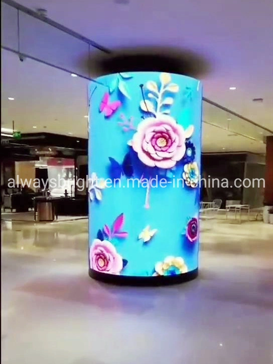 High Definition Indoor Flexible Full Color Soft Advertising LED Display Screen Panel for Column