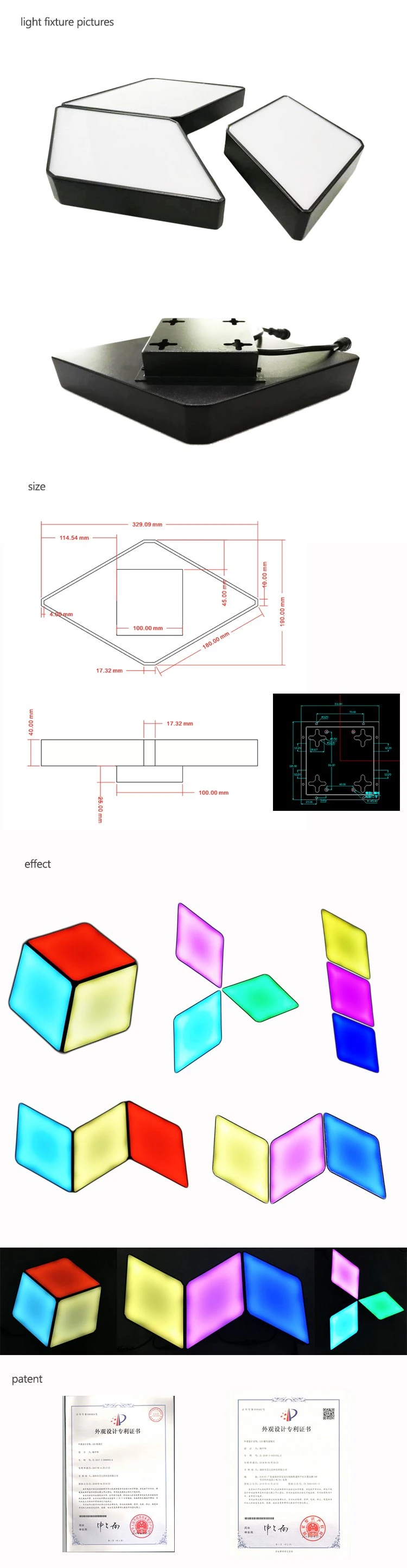 New Design RGB Light Panel 3D Effect Light DMX512 RGB LED Wall Panel for Decoration