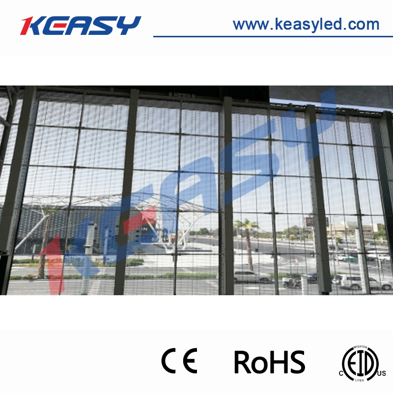 IP 65 Waterproof Keasy Transparent Glass Wall Advertising LED Screen